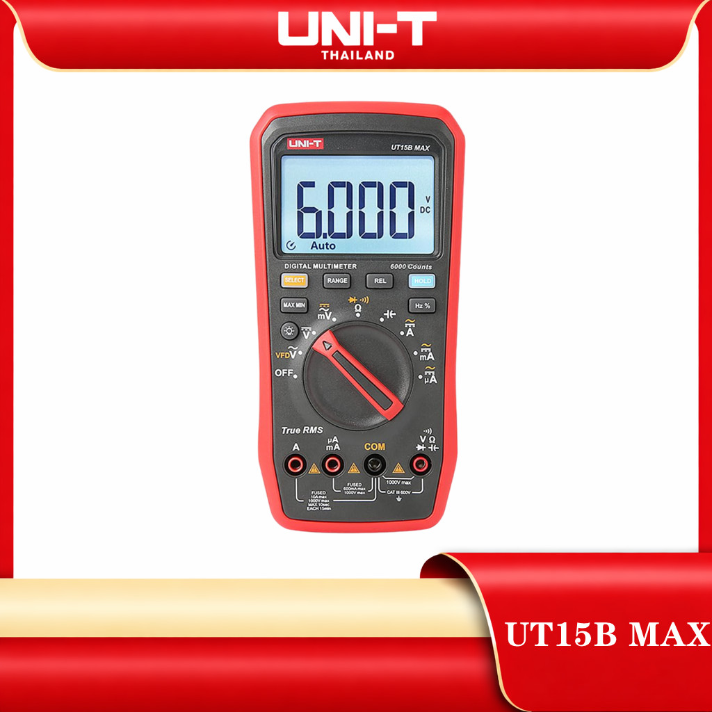 Uni-t UT15B MAX True RMS มัลติมิเตอร์ดิจิทัล UT15B MAX  AC DC 10A 1000V