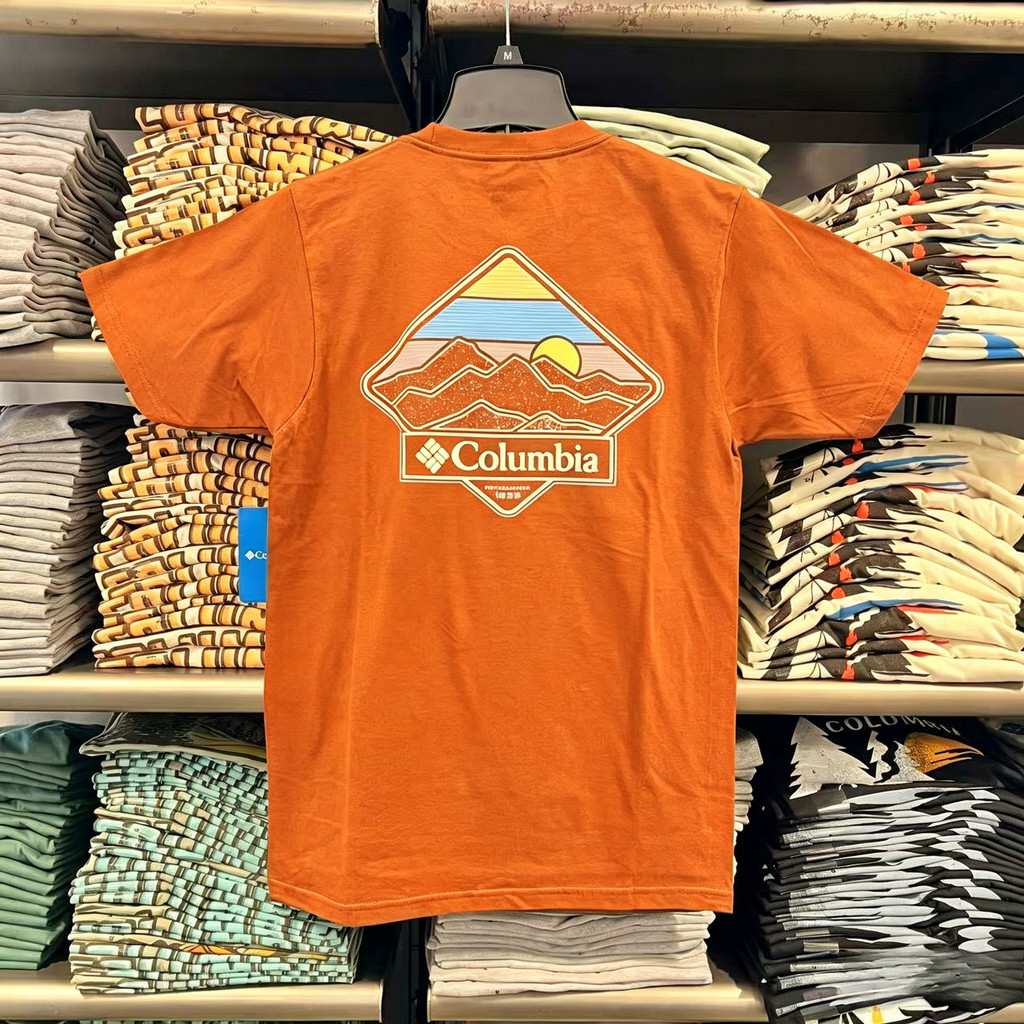 คลังสินค้าพร้อมคุณภาพสูง COLOM minimalist diamond landscape pattern พิมพ์ผ้าฝ้ายเสื้อยืดเสื้อลําลอง XS-3XL Unisex