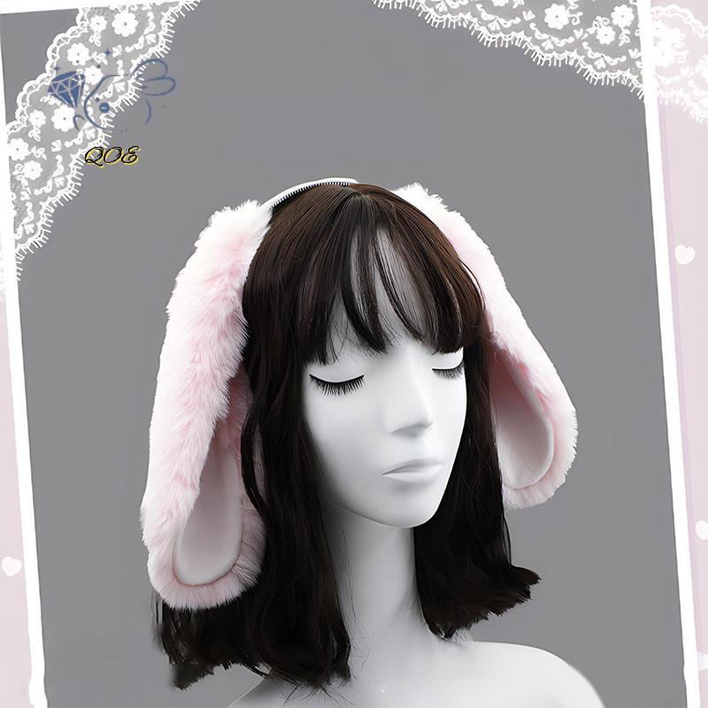 [QOE] น่ารักหูกระต่ายตุ๊กตากระต่ายผม Hoop Headwear คอสเพลย์เครื่องแต่งกายอุปกรณ์เสริมผมสําหรับผู้ใหญ