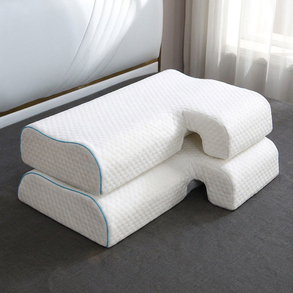 Storiss PalmBantal Contour Memory FoamPain Relief Bed Cushion Rest หมอนคอสนับสนุนด้านข้าง Sleeper .ร