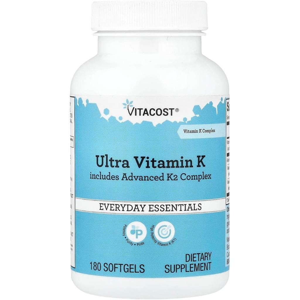 Vitacost Ultra Vitamin K รวมขั้นสูง K2 Complex, 180 ซอฟท์เจล