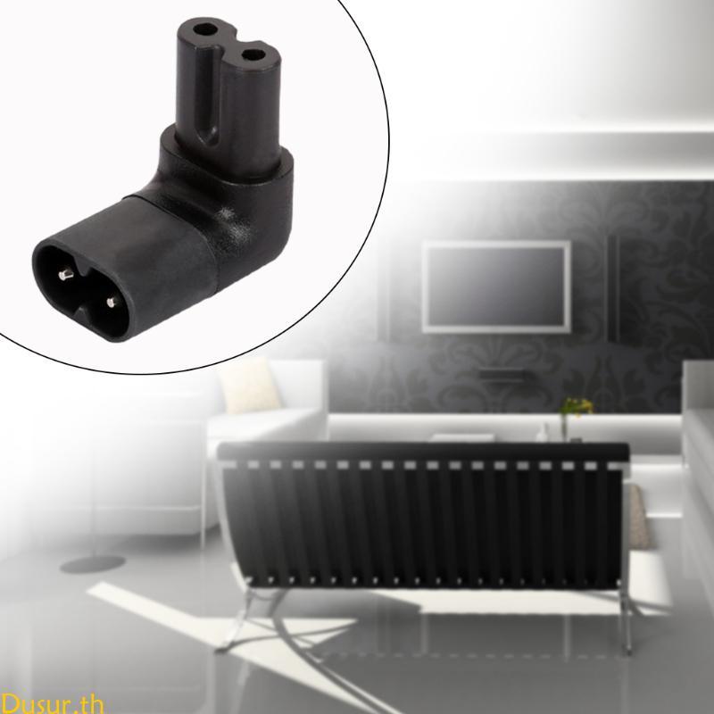 Dusur IEC320 C7 ถึง C8 อะแดปเตอร์ AC มุมขวา IEC 320 C7-C8 90 องศา AC Converter