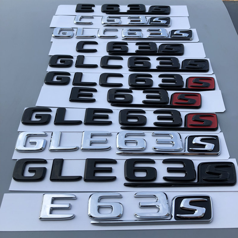 เหมาะสําหรับสไตล์ใหม่ Mercedes-Benz Wordmark C63S โลโก้รถ E63 โลโก้ด้านหลัง GLE63 ดัดแปลง GLC63 โลโก