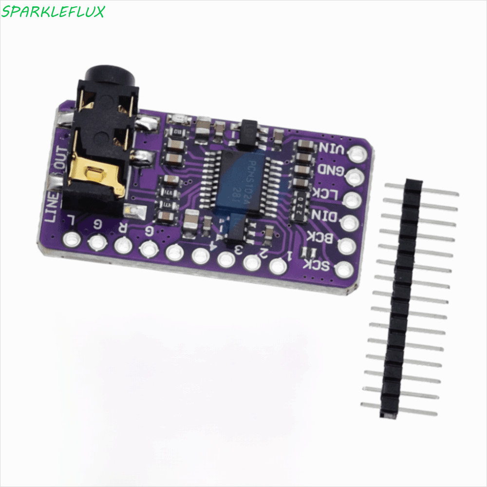 SPARKLEFLUX PCM5102A I2S เครื่องเล่นเสียง, PCM5102A DAC ดิจิตอล I2S Player โมดูล,ถอดรหัสเครื่องเล่นเ