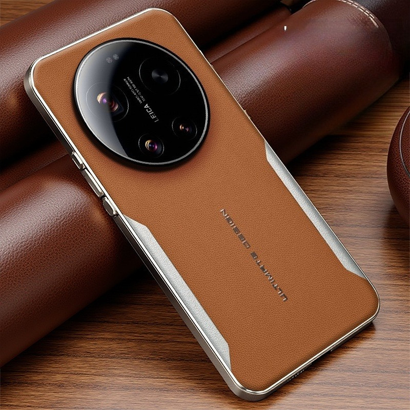 High end เคสโทรศัพท์หนังธรรมดาสําหรับ XIAOMI 17 15 14 13 12S Ultra 17 15 14 Pro max กรอบโลหะ anti drop case Electroplated TPU กรอบนุ่มฝาครอบป้องกัน