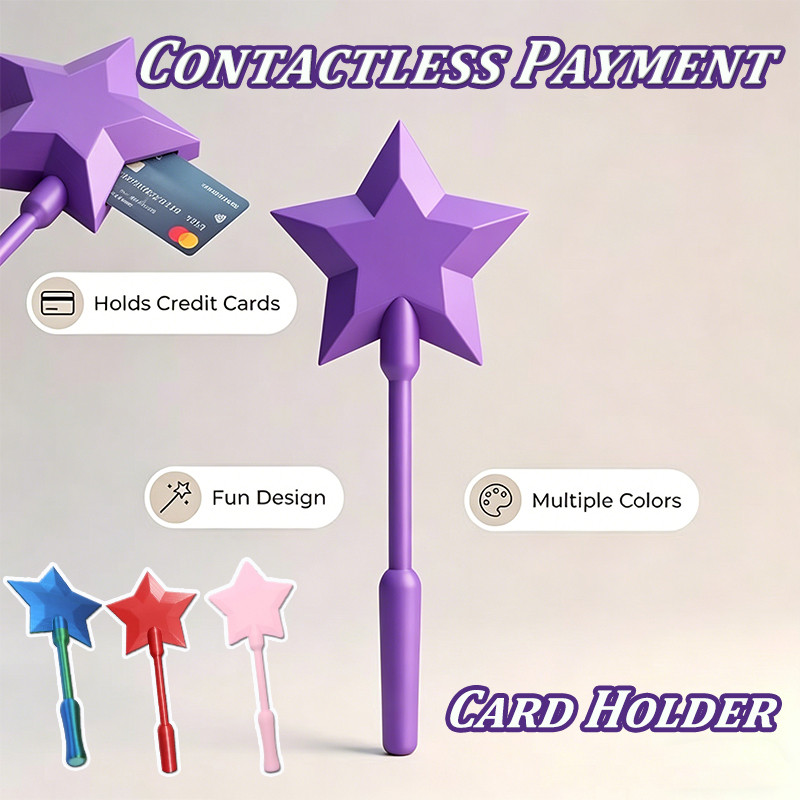 COD Contactless Payment Card Holder Star Magic Wand ของขวัญแบบพกพาพิมพ์ไม้กายสิทธิ์การชํา