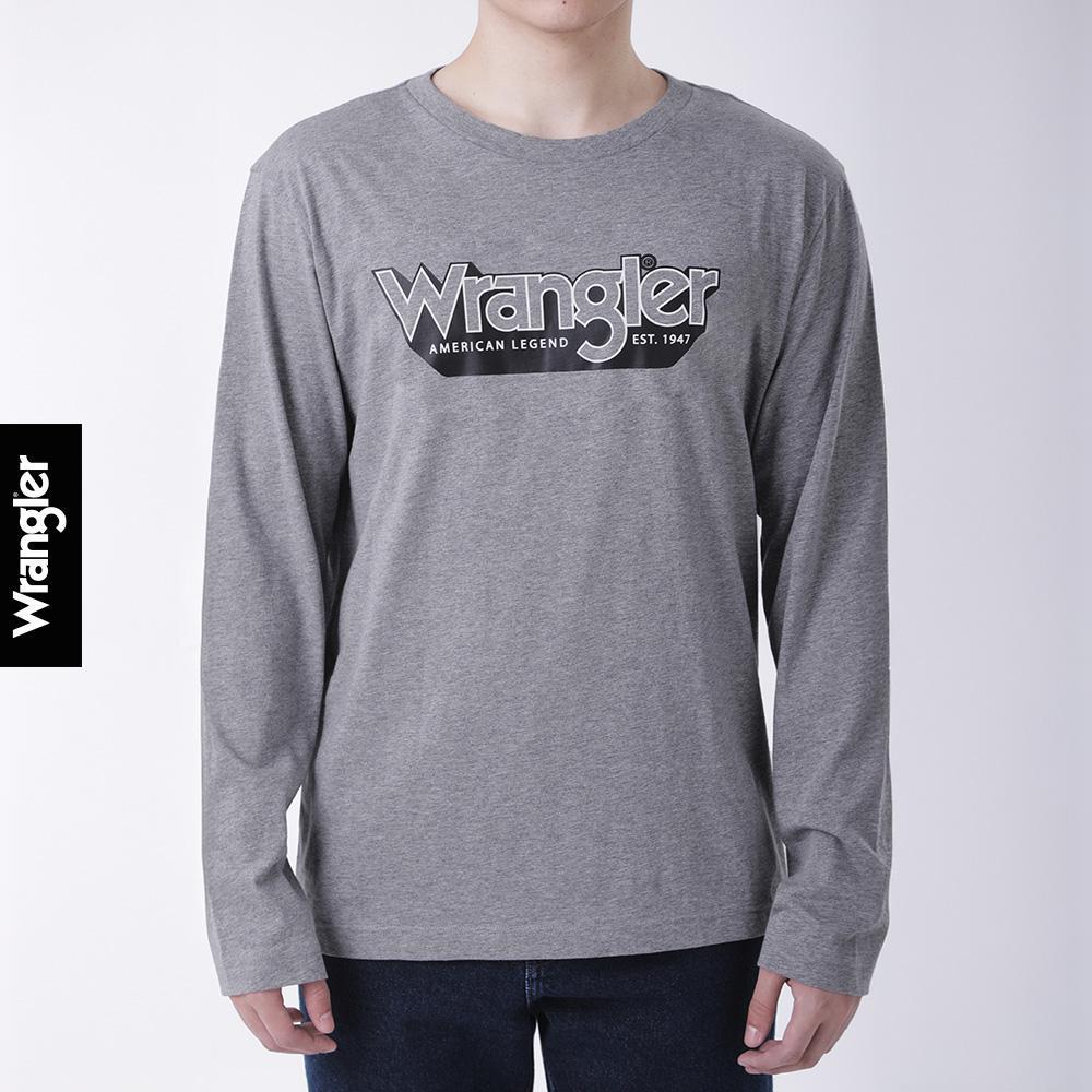 WRANGLER เสื้อยืดแขนยาวผู้ชาย รุ่น WR F425MTLSF26 สีเทา ราคา ถูกที่สุด ดีลบีเคเค