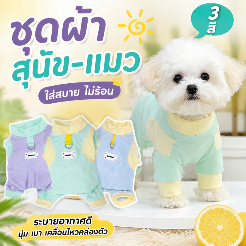COD เสื้อผ้าสัตว์เลี้ยง ผ้าไหมน้ําแข็งระบายอากาศได้ กางเกงขา 4 ขา สําหรับสุนัข แมว