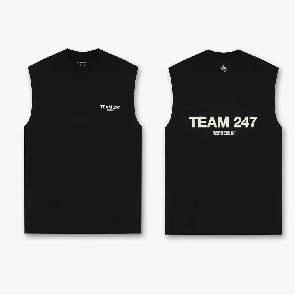 เสื้อยืดกางเกงขาสั้น Team 247 Double-Sided คอตตอน S-3XL Unisex เหมาะกับฟิตเนส