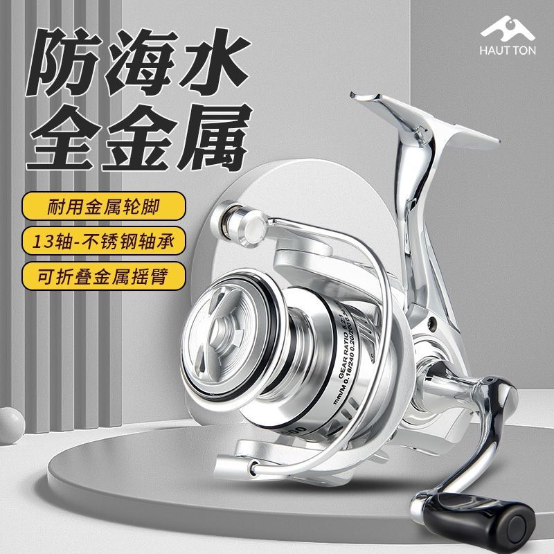 [Hao Ton] Silver Dragon Spinning Wheel All-Metal Fishing Reel รอกตกปลาของแท้ Long-Casting โยน Sea Po