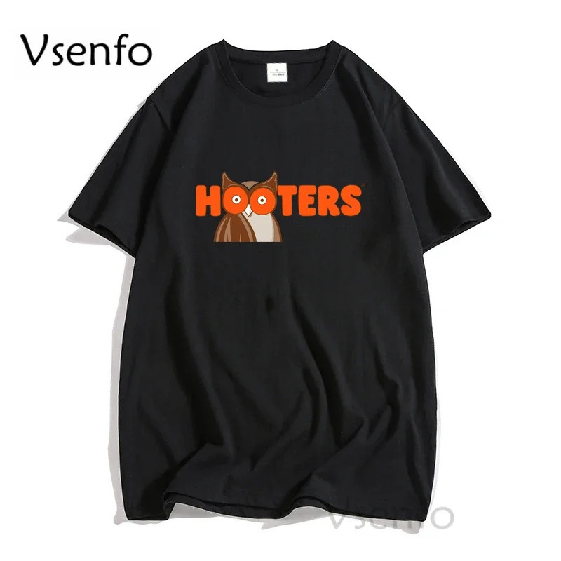 เสื้อยืด Femboy Hooters Original Owl สำหรับผู้ชายและผู้หญิง เสื้อยืดแขนสั้นลายการ์ตูนลำลอง เสื้อยืดผ