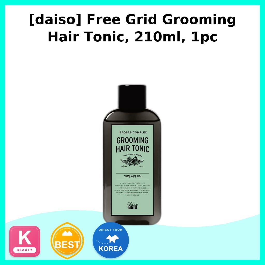 [daiso] Free Grid Grooming Hair Tonic, 210ml, 1pc / Korean Hair Tonic / Natural Volume / ของแท้ 100%