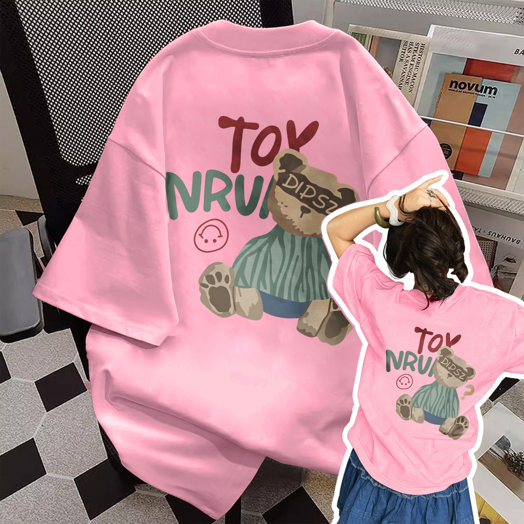 UT shop เสื้อยืดผ้าคอตตอน 100% “TOY BEAR” ทรง Oversize คอกลม แขนสั้น ผ้านุ่มสบาย ใส่ได้ทุกวัน ฤดูร้อน ไซส์ S-3XL – โปรปัง
