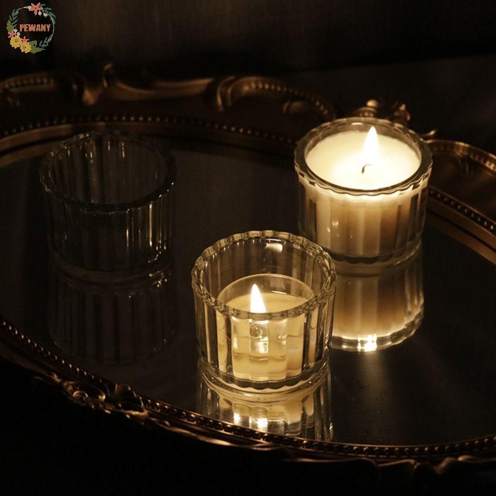 PEWANY ขาตั้งเชิงเทียน 4 ชิ้น/เซ็ต Creative Tabletop Centerpiece แก้วใสทิวลิปรูปเสาเทียน
