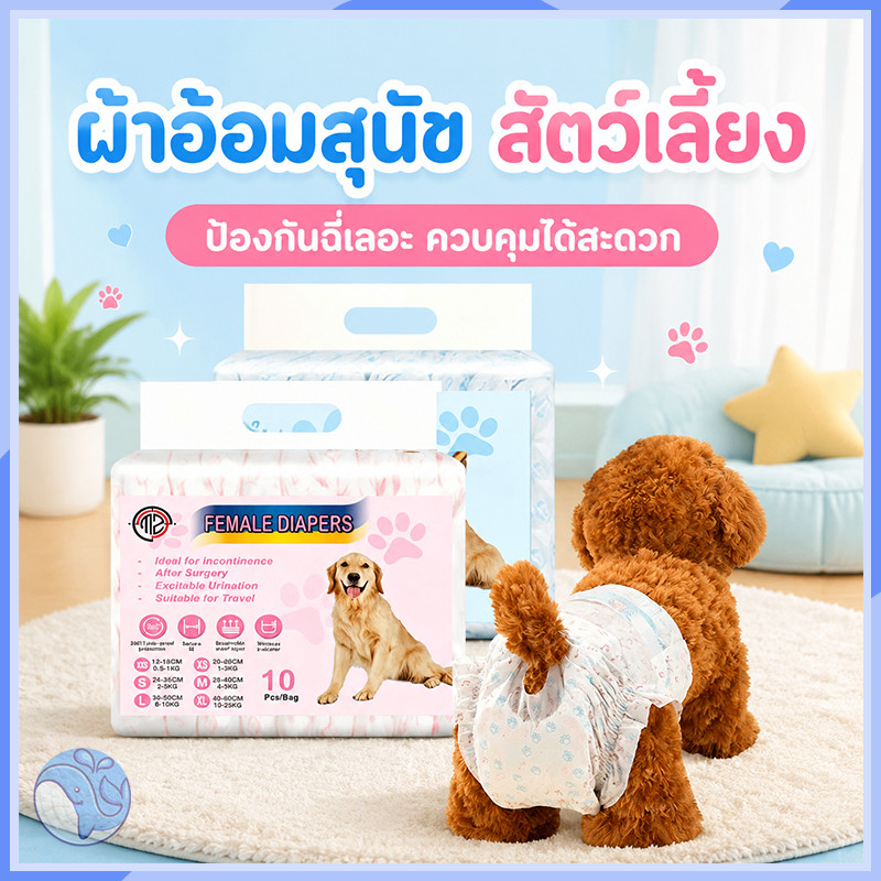 ผ้าอ้อมสัตว์เลี้ยงขนาดเล็ก ใส่ได้ทั้งสุนัขและแมว ทั้งเพศผู้และเพศเมีย ราคาถูกคุ้มค่า👍