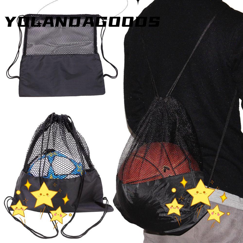 YOLA Ball Storage Backpack, Black Portable Basketball Cover Mesh Bag, Basketball Carry Bag Basketbal