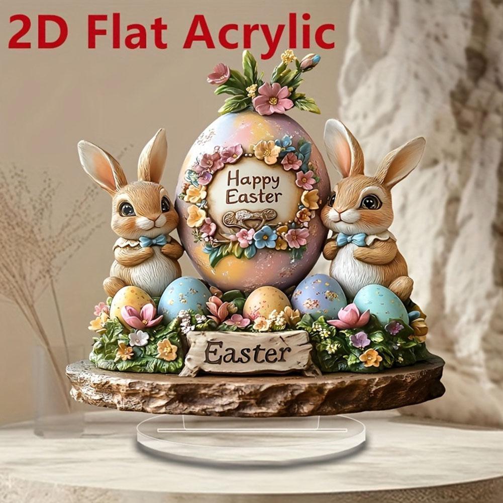 Easter Bunny อะคริลิคเดสก์ท็อปตกแต่งสํานักงานตกแต่งห้องนอน Cafe ตกแต่ง P9c4
