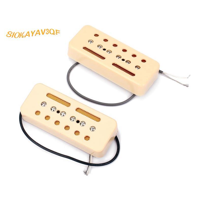 2 ชิ้น Single Coil Soap Bar Pickups สําหรับ P-90 P90 LP Gb ชิ้นส่วนกีตาร์ไฟฟ้าอุปกรณ์เสริม 50 มิลลิเ