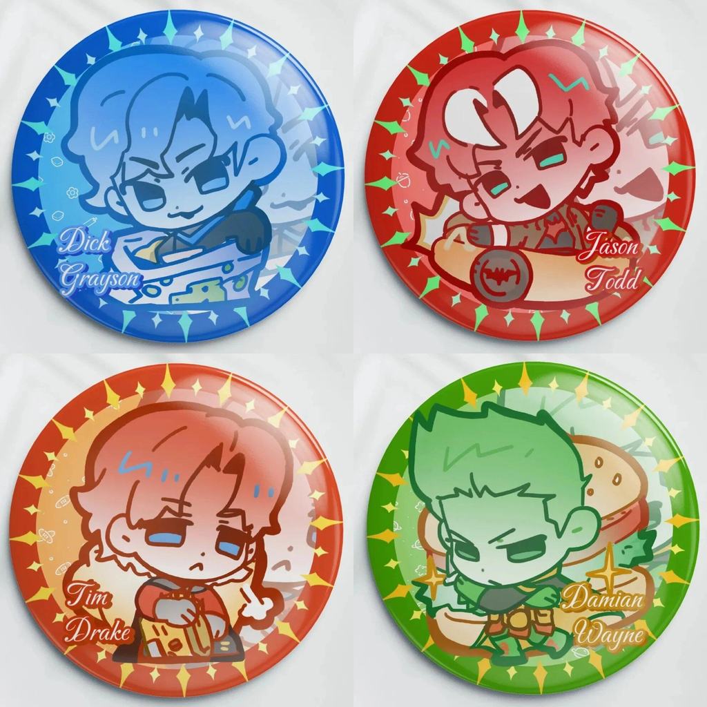 Tim Drake อะนิเมะ Badge Jason Todd ผู้ชายเข็มกลัดสําหรับผู้หญิงเข็มกลัด Kawaii Party รอบญี่ปุ่น Cos Unisex เครื่องประดับกระเป๋า Accesorios