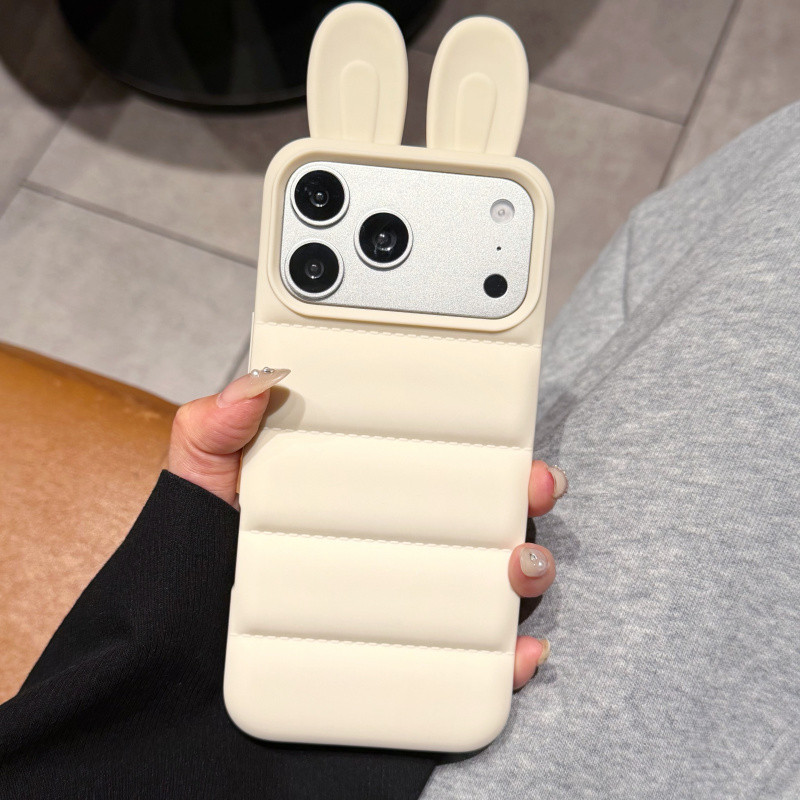 สีทึบเรียบง่าย 3D กระต่ายหู TPU เคสโทรศัพท์สําหรับ iPhone 17 16 15 14 13 Pro Max ปลอก Anti fall ฝาครอบป้องกัน ราคา ถูกที่สุด ดีลบีเคเค แกลเลอรีภาพที่ 6