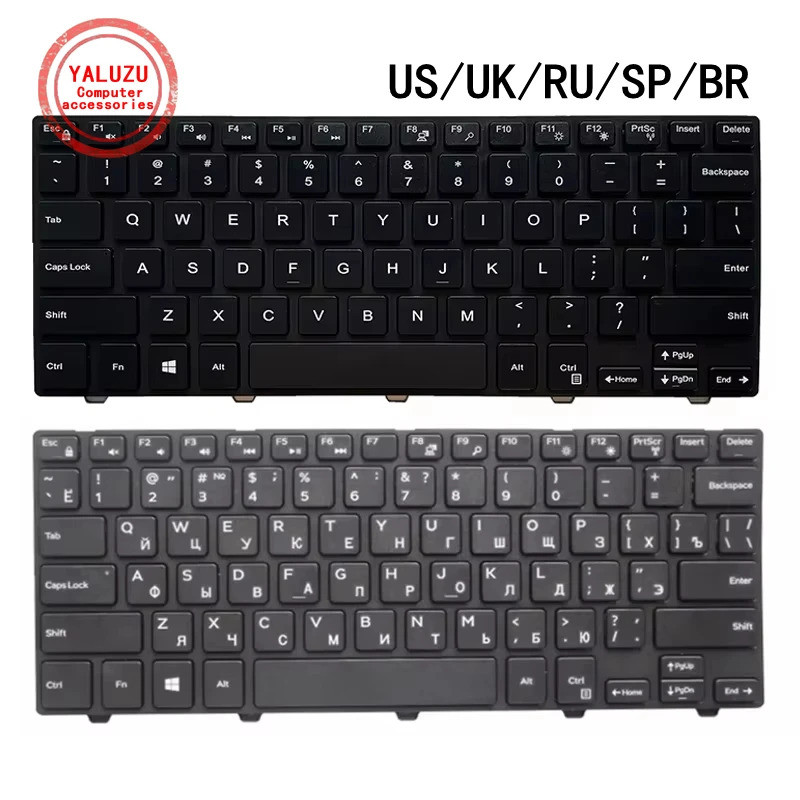 US/UK/RU/SP/BR แป้นพิมพ์แล็ปท็อปสําหรับ Dell Inspiron 14 14C 14CR 14M 14MR 1528 3441 3442 M5455 Lati