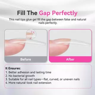 BORN PRETTY 30ml เล็บเจลกาวสําหรับเล็บเคล็ดลับ Strong Adhesion เล็บเคล็ดลับเจลกดบนติดทนนานโปร่งใส Soak Off UV Led Art เคลือบเงาฟังก์ชั่น Extension