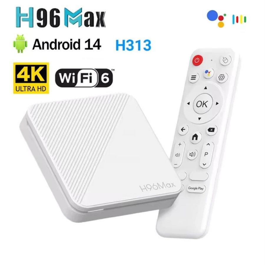 ใหม่เครือข่าย Set-Top Box H96MAX H313 Android 14 Dual-Band WIFI พร้อมรีโมทคอนโทรลบลูทูธ 4K HD TVBOX