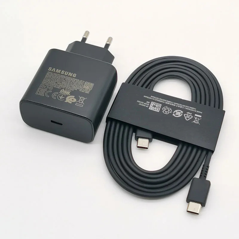 Samsung 45w Charger Super Fast Charge Adapter 1.8M ประเภท C สําหรับ Galaxy S24 S23 S22 S21 S20 หมายเ