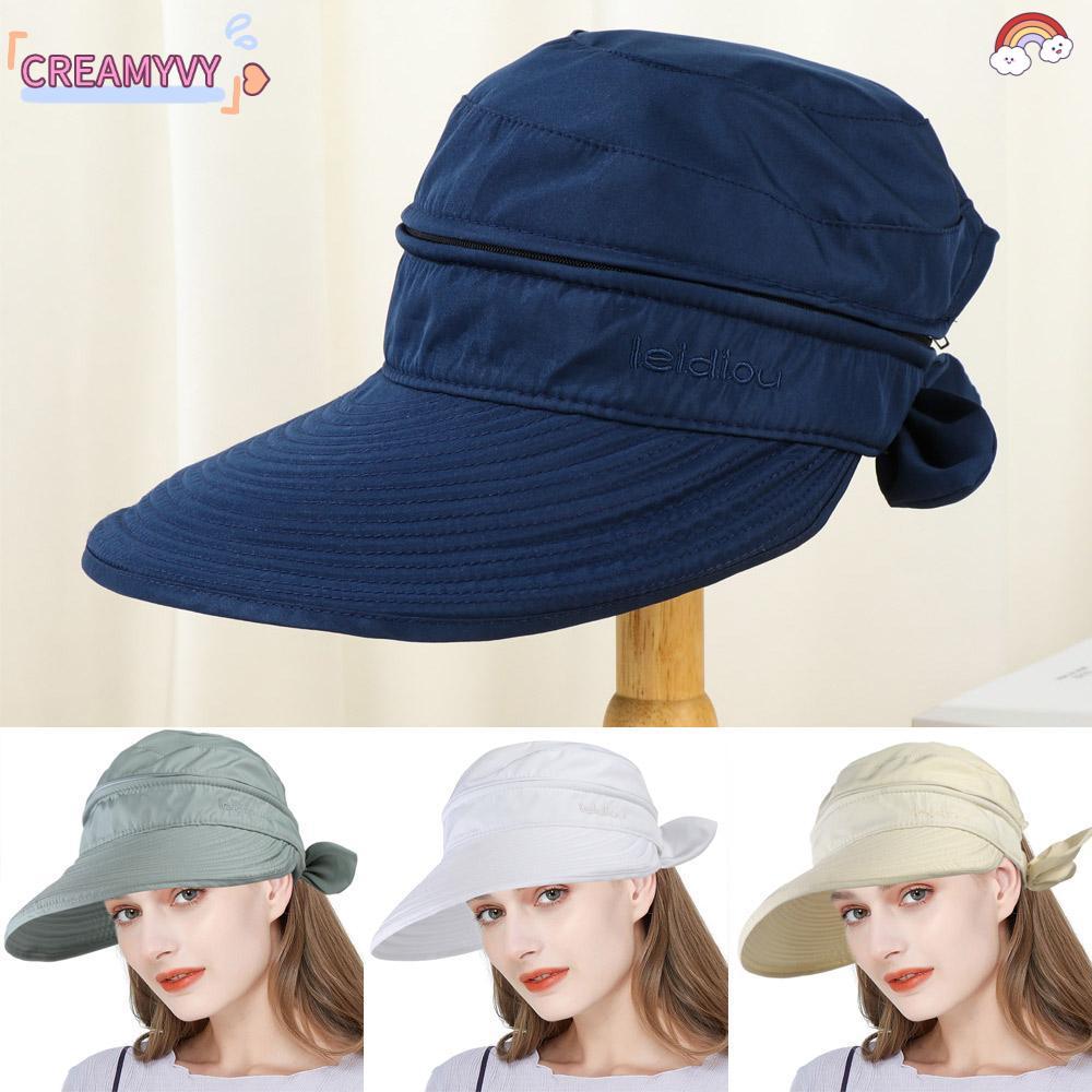 หมวกปีกกว้าง CREAMYVY ป้องกันยูวี พับได้ เหมาะสำหรับกิจกรรมกลางแจ้งในฤดูร้อน