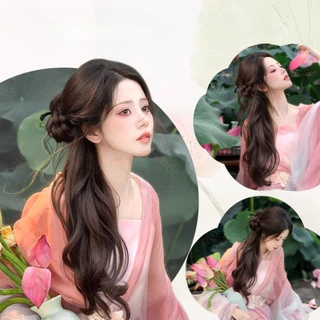 (จัดส่งในพื้นที่) วิกผมถักเปียสไตล์ย้อนยุคทรงหางม้าข้าง แบบคลิปหนีบเส้นผมธรรมชาติ เข้ากับลุคโบราณและคอสเพลย์สตรี