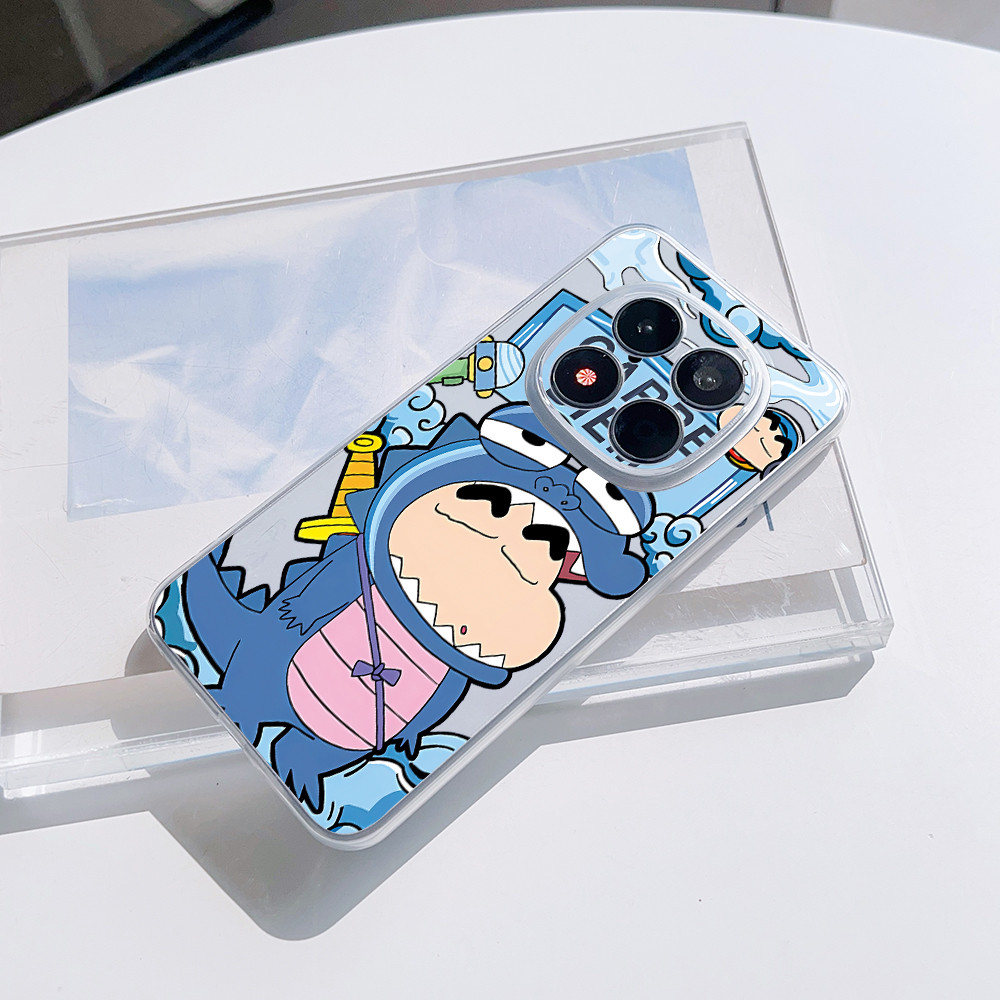 Crayon Shin-chan ไดโนเสาร์คอสเพลย์เคสโทรศัพท์ใสสําหรับRedmiหมายเหตุ 15 14 13 Pro Plus 4G/5G 14c 14r 