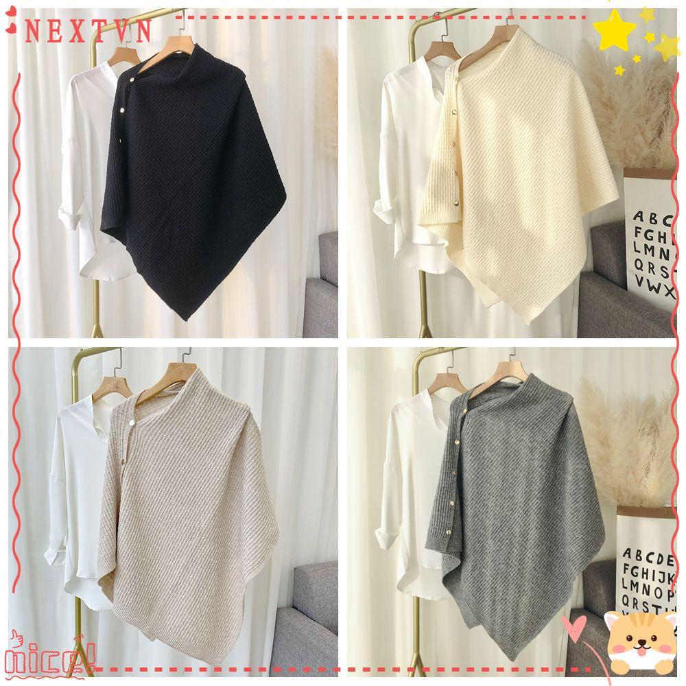 RUTHNISSI Pashmina Shawl, ไม่สม่ําเสมอ WARM ถักหนา Poncho, Casual หนาปุ่มไหล่ฤดูใบไม้ร่วงฤดูหนาว