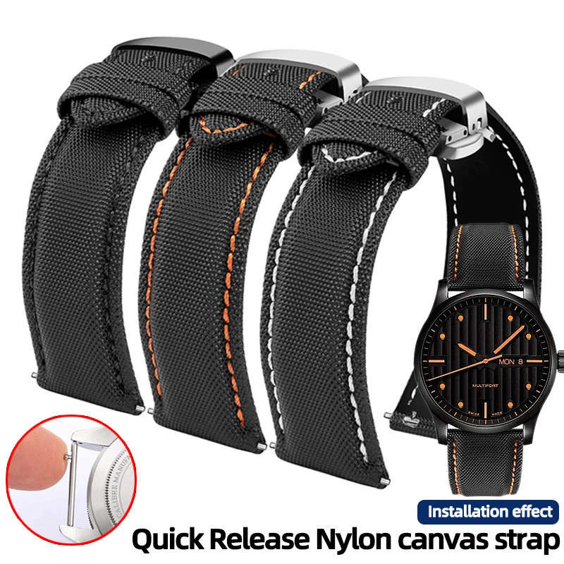 Quick Release Nylon Watchband For Tudor Citizen Seiko Tissot WATCH Men Women Canvas Fabric Watch Str