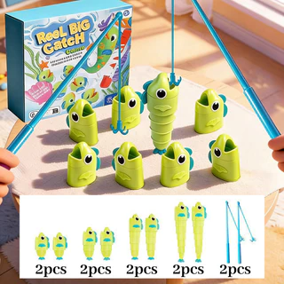 GeeToy เกมตกปลาต่อสู้และจับปลา เกมตกปลาบนโต๊ะแสนสนุก ของเล่นเสริมการเรียนรู้แบบโต้ตอบสำหรับเด็ก