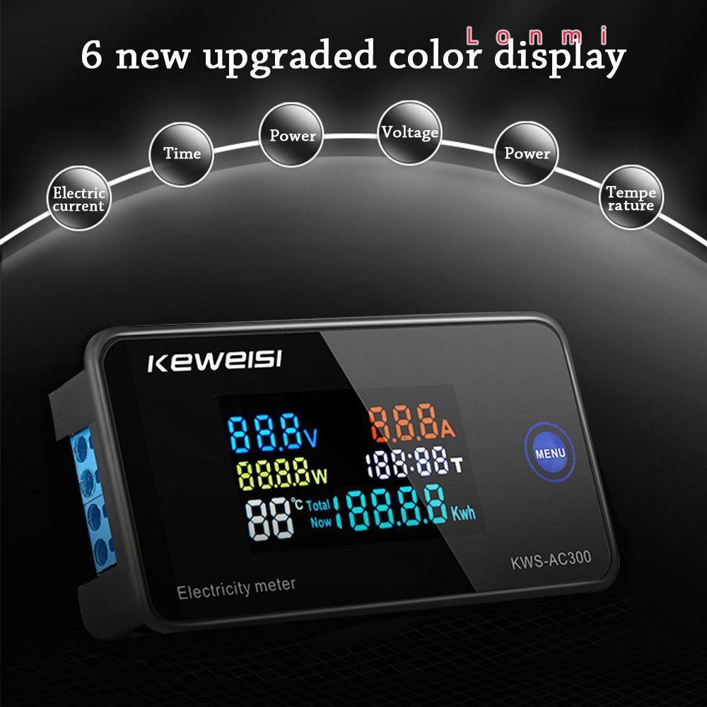 LONMI Digital AC Voltmeter KWS-AC300 มัลติฟังก์ชั่น Professional Power Current Energy Ammeter