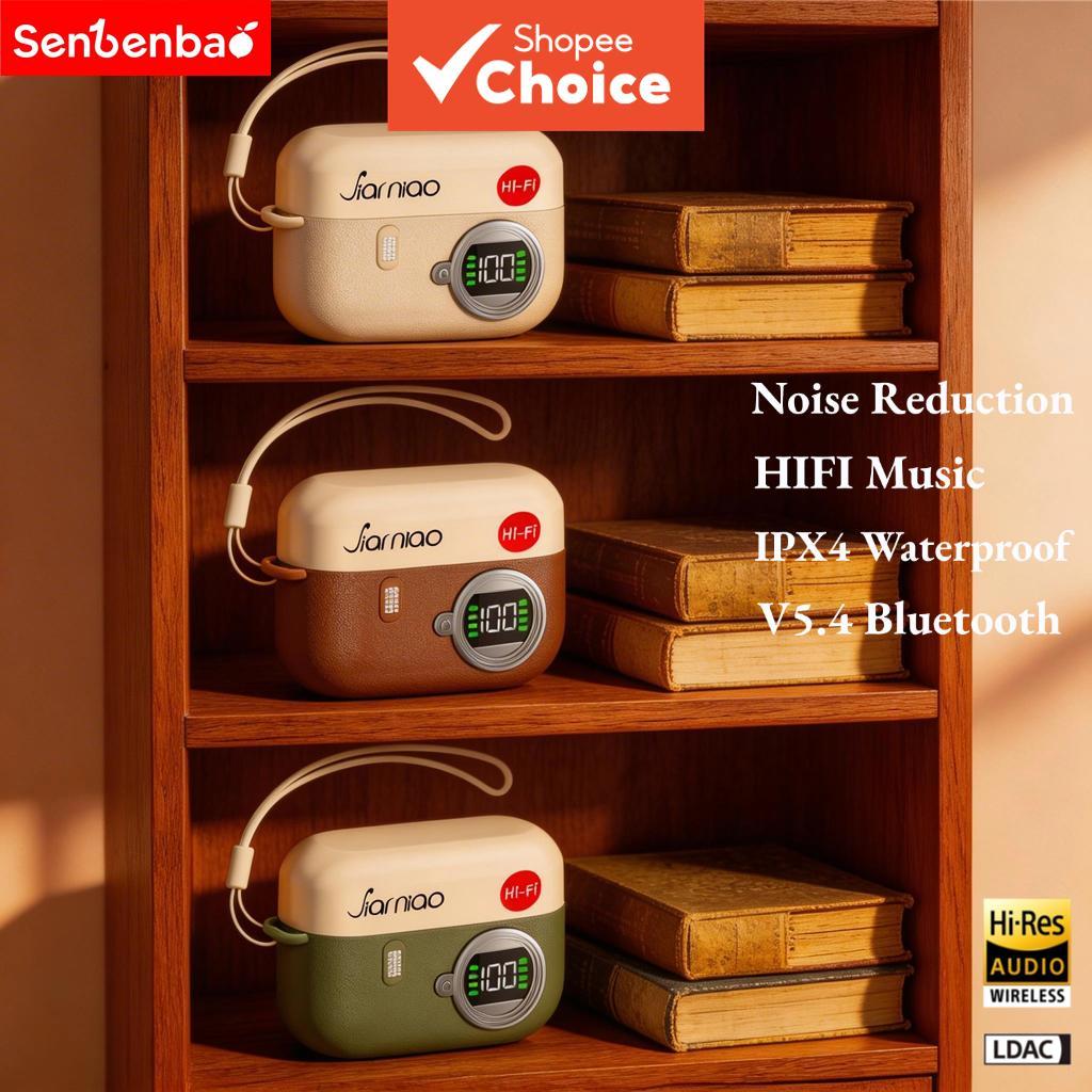 Senbenbao J67 หูฟัง TWS หูฟังไร้สายบลูทูธเวลาเล่นยาวไฮไฟสเตอริโอลดเสียงรบกวน Panoramic Sound ชุดหูฟังโทร HD กันน้ําสําหรับสมาร์ทโฟน