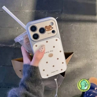 หมีน่ารักเคสโทรศัพท์สําหรับ Honor 600 500 400 300 Ultra 200 100 90 สมาร์ท 80 GT SE 70 60 Magic 8 7 6 Pro 5 4 Lite 5G 4G PU หนังการ์ตูน Polka Dots Ins สไตล์ 3D นุ่ม ปลอก ปลอก ปลอก