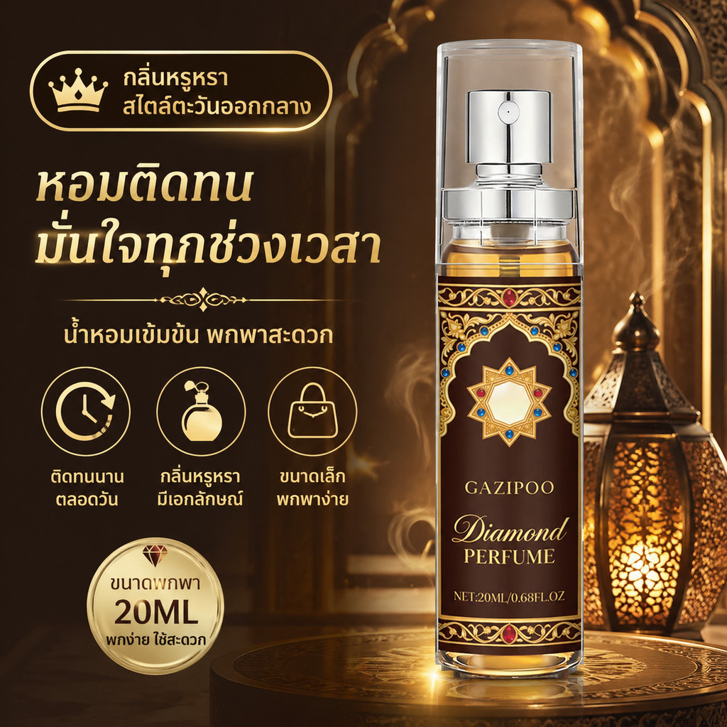 GAZIPOO ✨Diamond Perfume น้ำหอมผู้หญิง 20ml กลิ่น Fruity Floral หอมหรูหรา สดชื่น ติดทนนาน 8 ชม.