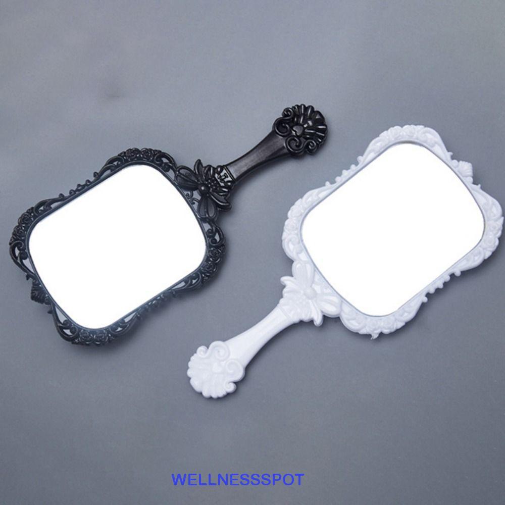 WELLNESSSPOT กระจกเครื่องสําอางลายผีเสื้อสไตล์ยุโรปความละเอียดสูงแบบพกพาไม่มีการเสียรูปกระจกแต่งหน้าแบบพกพาทรงสี่เหลี่ยมเดสก์ท็อป