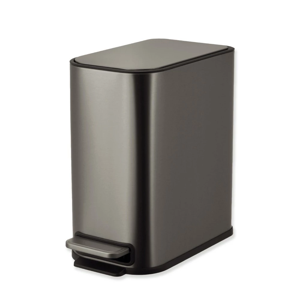 KLEANZY ถังขยะสเตนเลสเหยียบเหลี่ยม 5 ลิตร รุ่น 10166MS-5L ขนาด15.2x27.5x27.8 ซม. สีเงิน รับประกันของเเท้