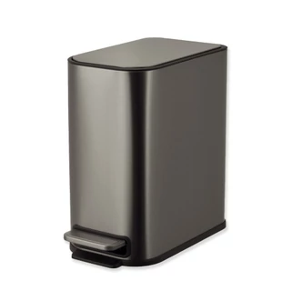 KLEANZY ถังขยะสเตนเลสเหยียบเหลี่ยม 5 ลิตร รุ่น 10166MS-5L ขนาด15.2x27.5x27.8 ซม. สีเงิน รับประกันของเเท้