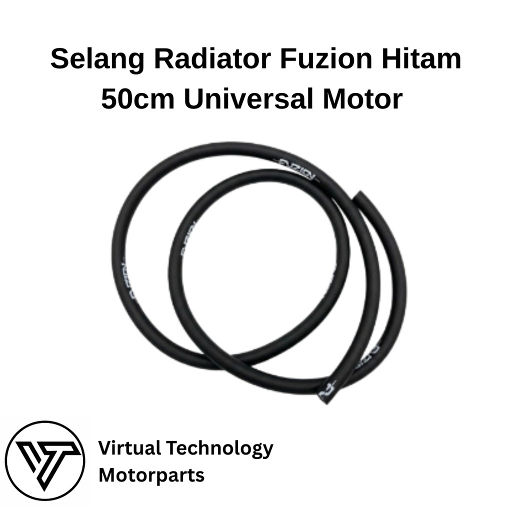 Fuzion สีดํา 50 ซม. ท่อหม้อน้ํารถจักรยานยนต์สากล