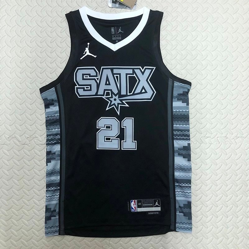 SW Version NBA23 Season Spurs City Version No. 10 Zohan Jersey เสื้อบาสเกตบอลชาย Retro Hot Press Jer