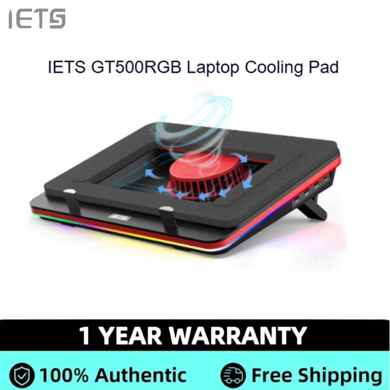 IETS GT500 พัดลมเทอร์โบทรงพลัง RGB แล็ปท็อป Cooling Pad แล็ปท็อปสําหรับเล่นเกม Cooling สําหรับ 13-17