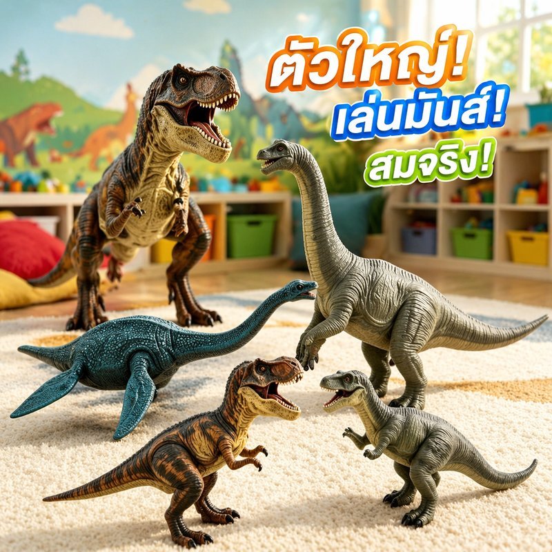 โมเดลไดโนเสาร์ ของเล่นไดโนเสาร์ จูราสสิค ทีเร็กซ์ สัตว์ดึกดำบรรพ์ ยางนิ่ม เสริมจินตนาการ เด็ก