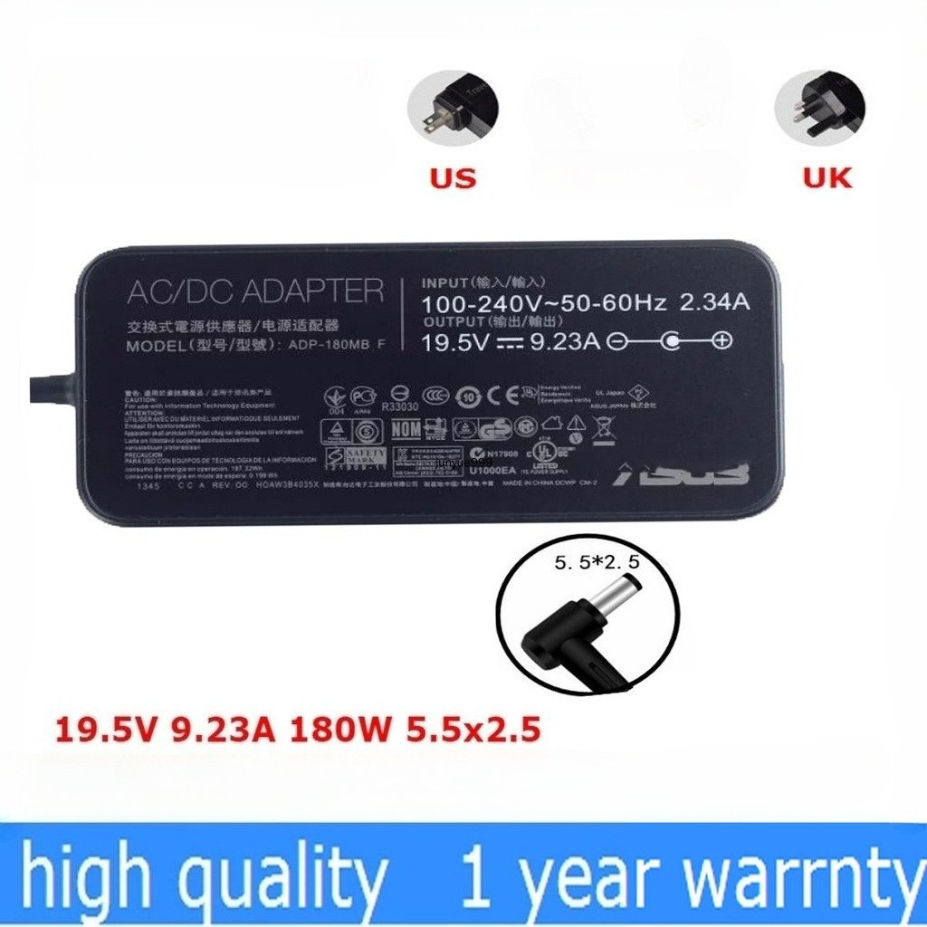 19.5V 9.23A 180W AC power adapter Charger สําหรับ ASUS G46VW G55VW G70G G70S G70SG G75JW G75JX