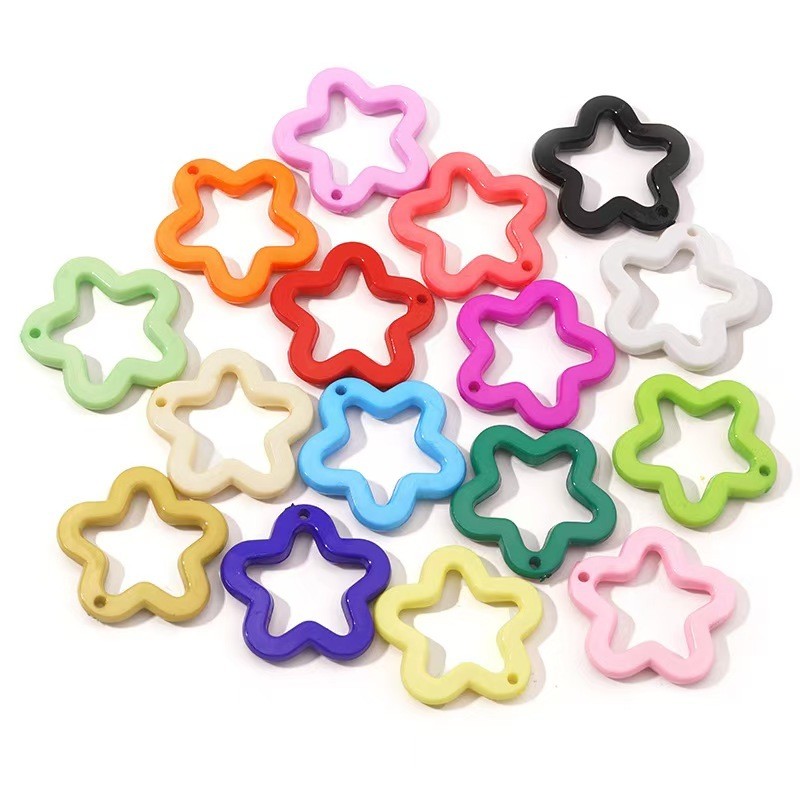 ACRYLIC STAR BEADS สําหรับอุปกรณ์เสริม / CRAFT / DIY / พวงกุญแจ