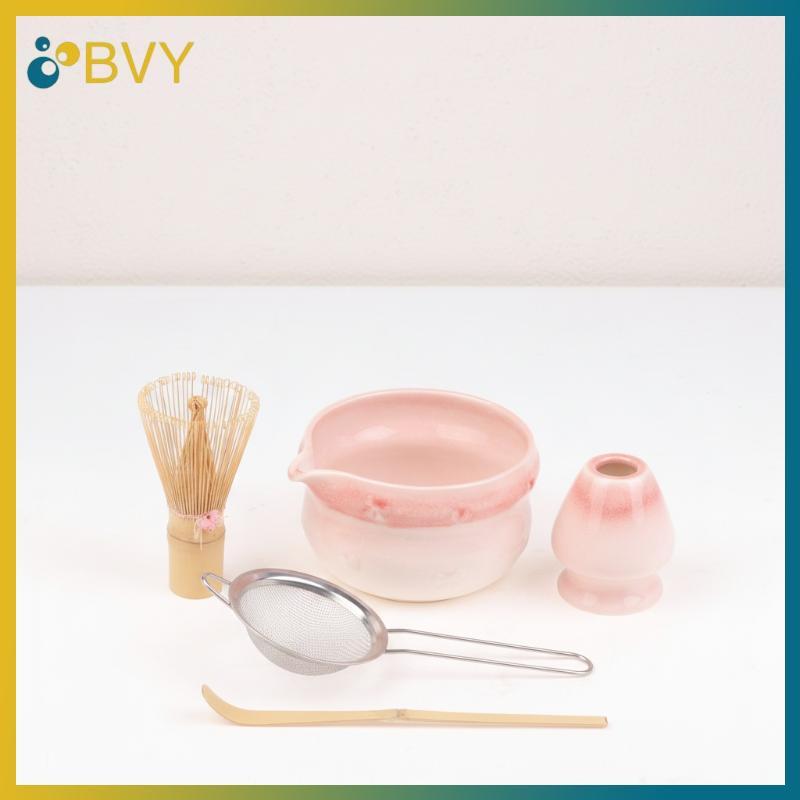 BVY Matcha Set Matcha Whisk Set, Ceramic Matcha Set 5 ชิ้น Matcha Kit สําหรับ Matcha Lovers Matcha K