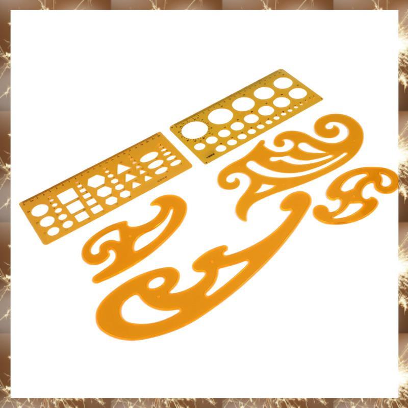 (Y OK N)6 ชิ้น French Curve และ Template Ruler Set Drawing Template Tool Circle Templates สําหรับการ