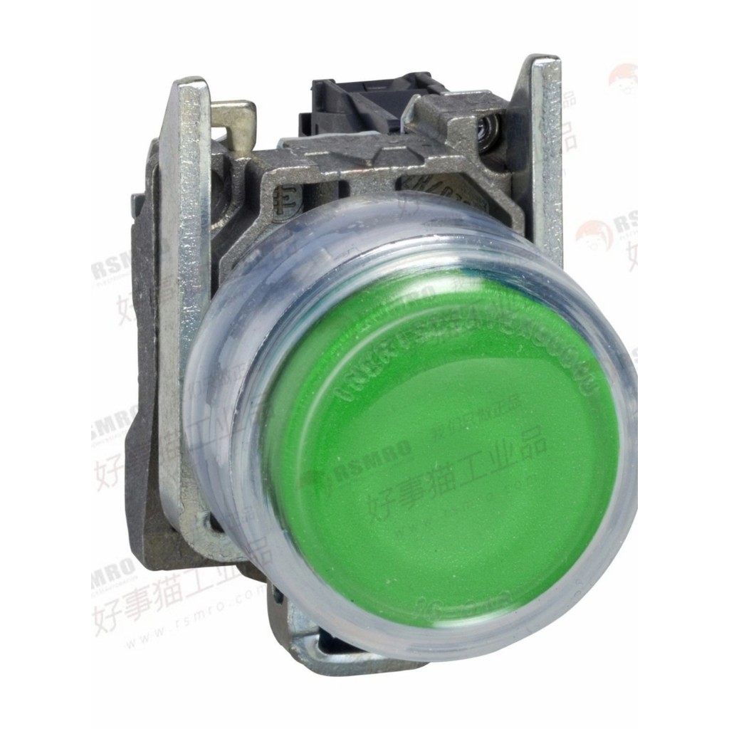 XB4BP31 (ZB4BZ101+ZB4BP3) Schneider ปุ่มสีเขียว, ฝาครอบป้องกันแถบคาดศีรษะนูน, Self-Recovery 1NO